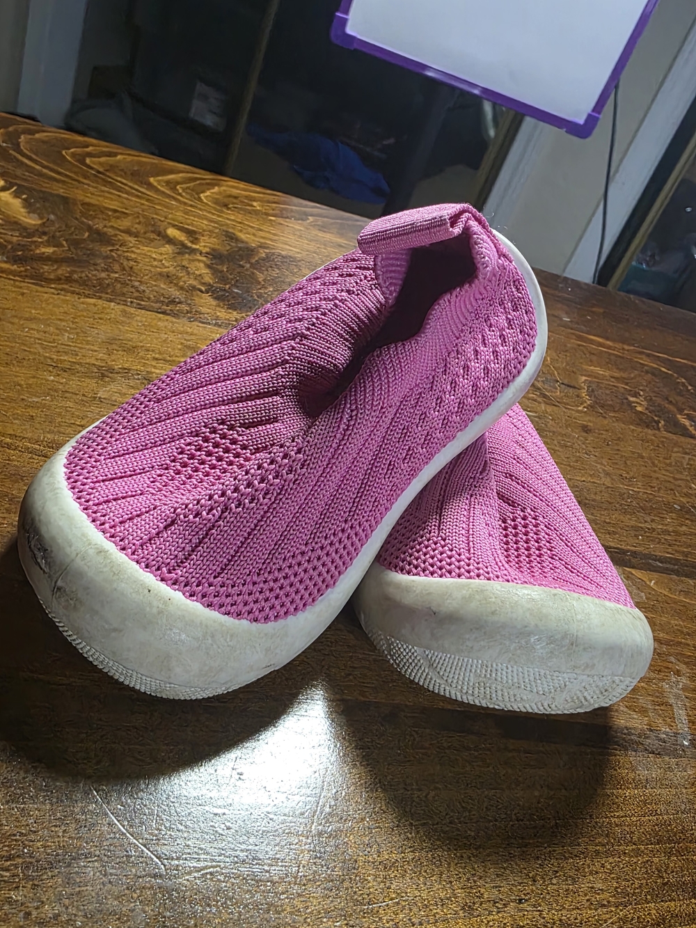 Kids Slip-On Knit Sneakers - Pink